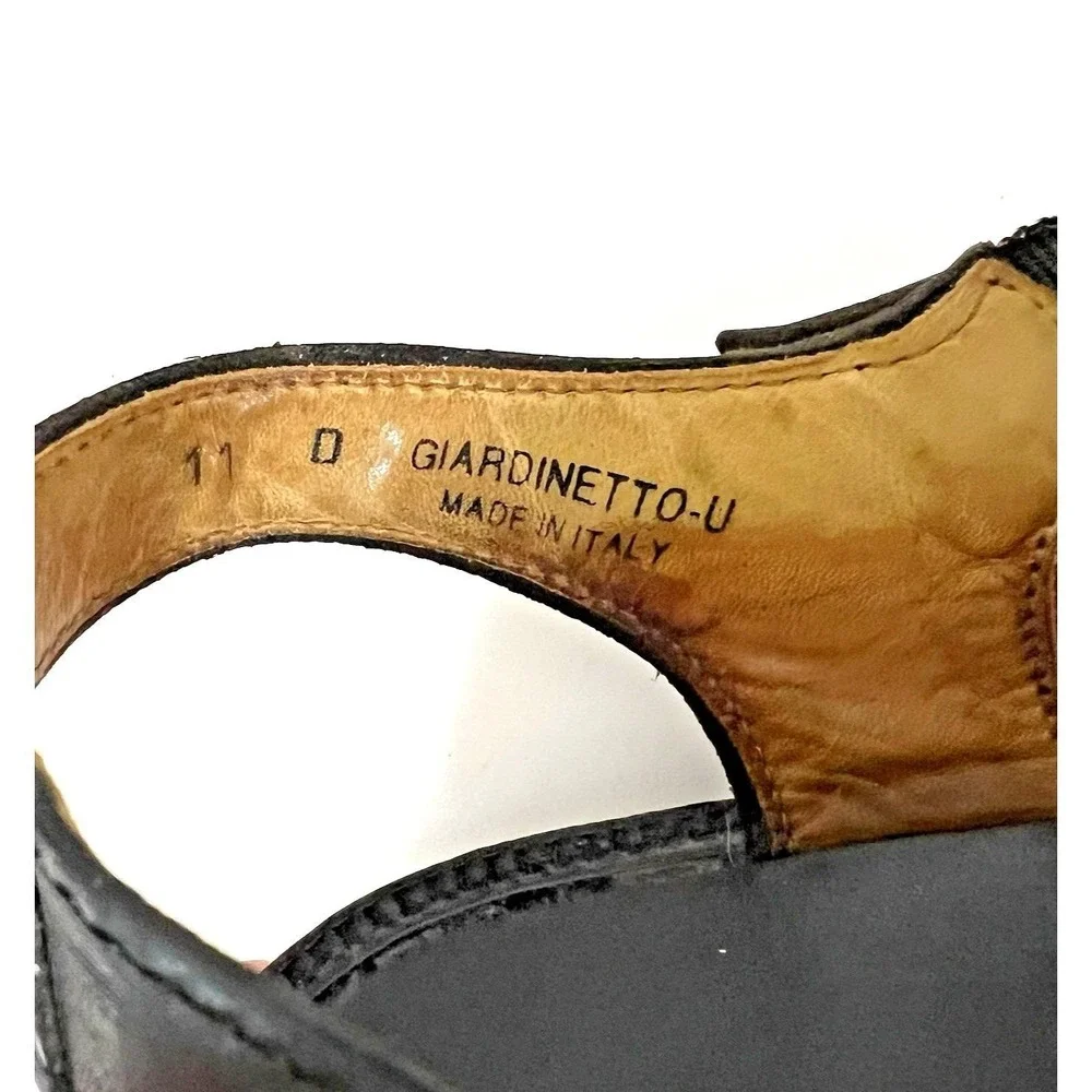 Vintage Bally Giardinetto Mens Black‎ Leather Fisherman Sandals Made in Italy 11
